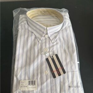 Valentino Men's Dress Shirt with White and Blue Stripes